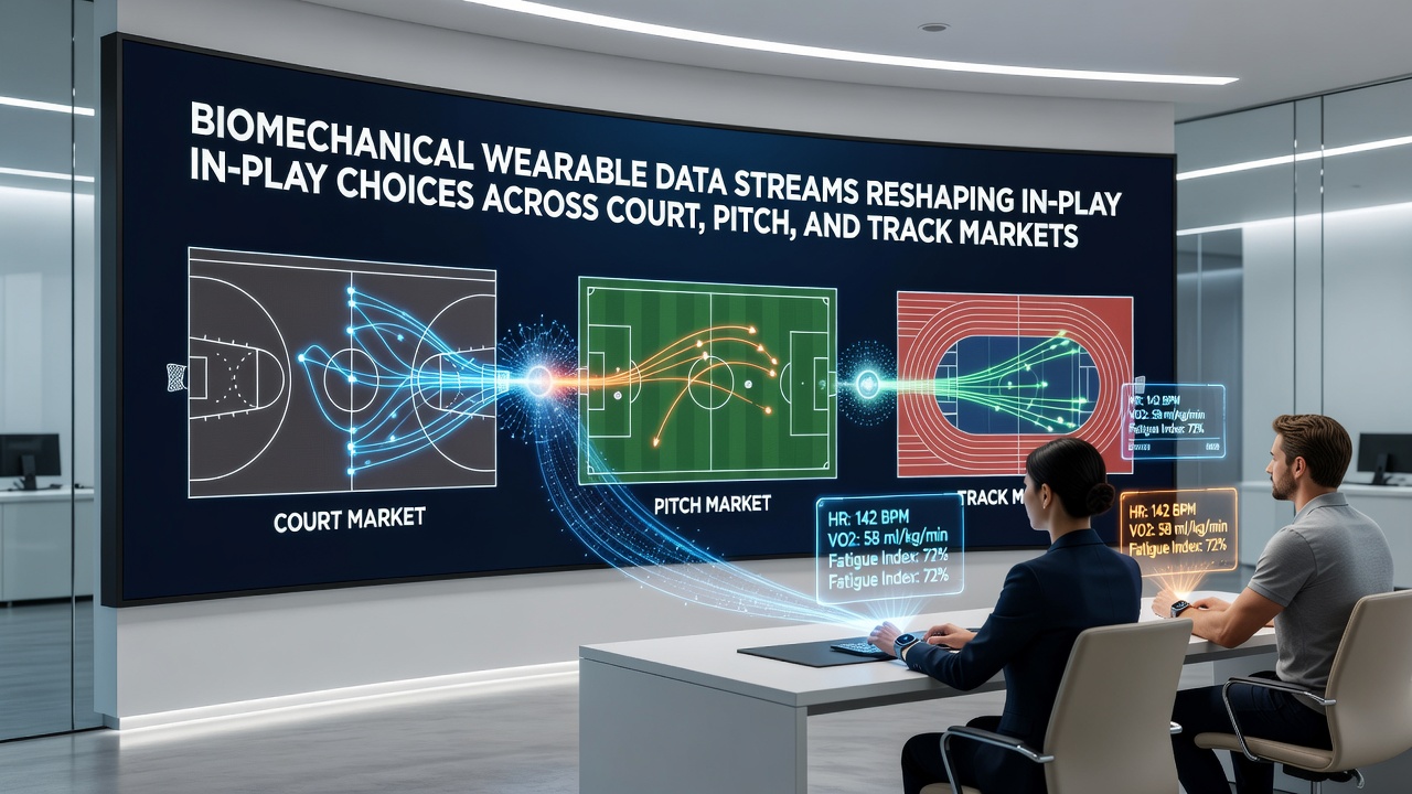 Real-time biomechanical dashboards displaying sensor outputs from athletes and horses during live events