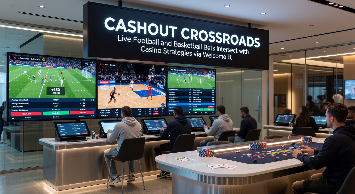 Close-up of betting app screen showing cashout option during basketball game, transitioning to casino slot reels with bonus icons