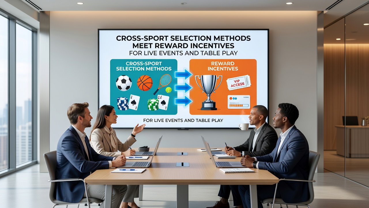 Live event dashboard showing cross-sport selections transitioning into table game reward redemptions