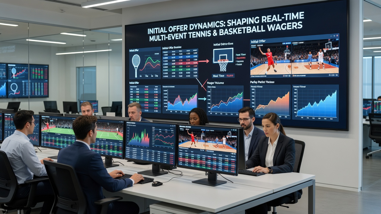 Live basketball and tennis accumulator interfaces showing adjusted odds after initial offer activation
