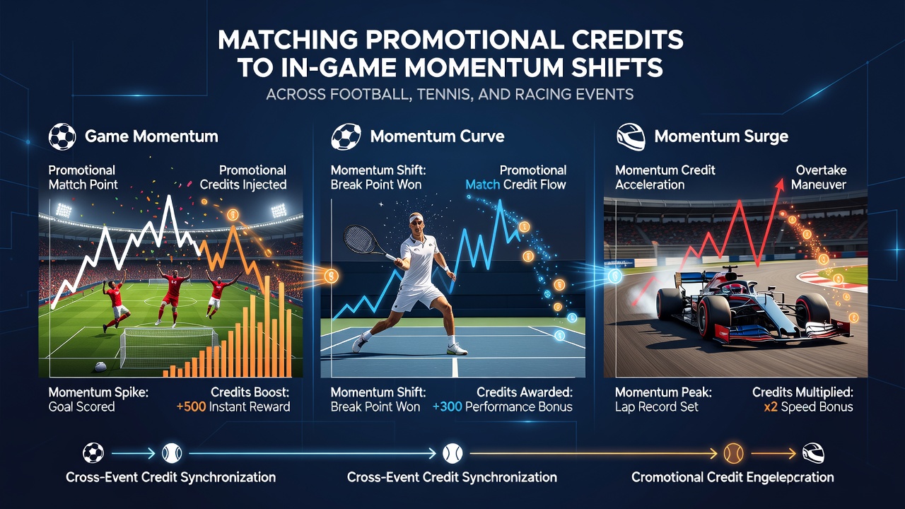 Illustration of tennis rally momentum and racing track shifts linked to promotional credit strategies