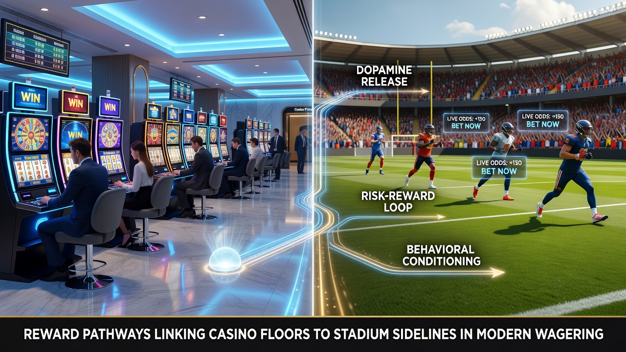 Stadium sidelines with fans using mobile devices to place live wagers during a match