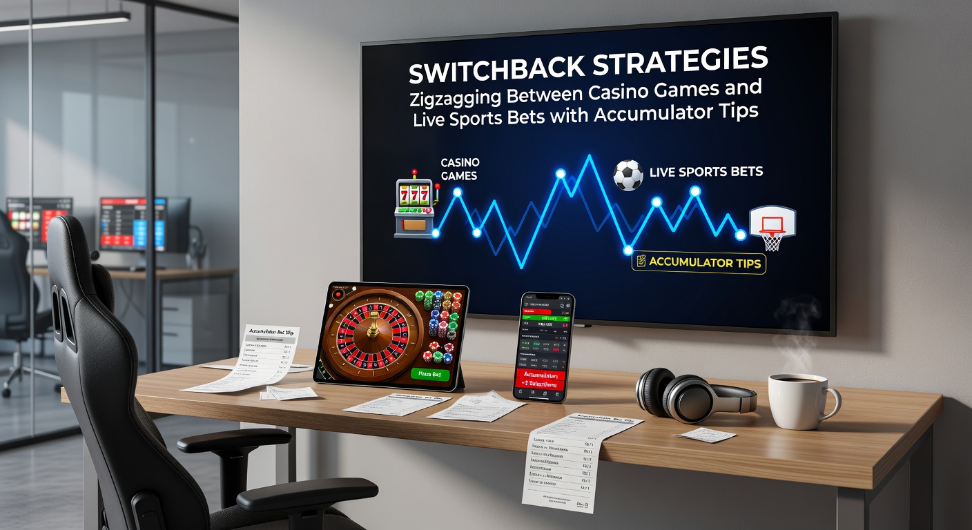 Close-up of a mobile betting app displaying simultaneous casino slot wins and live NFL accumulator odds, with zigzag arrows connecting the interfaces